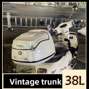 Boîte à bagages arrière universelle en plastique pour <span class=keywords><strong>moto</strong></span> <span class=keywords><strong>vintage</strong></span>, scooter, coffre de 38 L, plusieurs couleurs disponibles avec doublure de dossier souple - Product Image 6