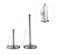 Support de rouleau d'essuie-tout en acier inoxydable avec bras à ressort, support de comptoir pour cuisine, nickel brossé, sur pied