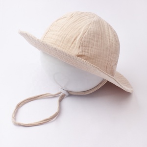 Cappello da pescatore in cotone di alta qualità, bel cappello per la protezione solare appena nato, in tinta unita traspirante, comodo per una gita Casual - Product Image 2