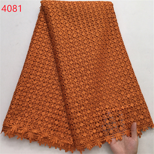 4081 Pink Color Soft African Guipure <strong>Lace</strong> Wholesale <strong>Plain</strong> Couple Cord <strong>Lace</strong> Guipure Fabric for Ladies Gentlemen Dress - Product Image 3