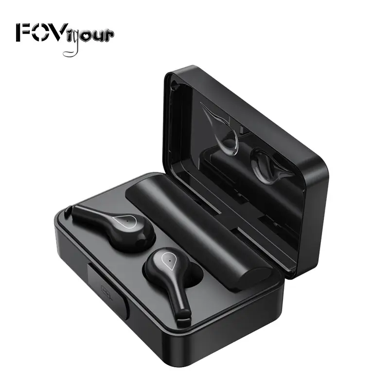 Fovigour Wireless Earbuds Stereo Headphones Charging Case V5.0 in Ear Headset with Mirror Design LED Display 2000mah