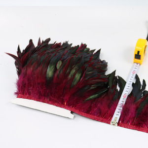 Garniture de frange de plumes de poulet en plumes de coq d'approvisionnement d'usine avec du ruban adhésif pour une couture et un artisanat faciles - Product Image 5