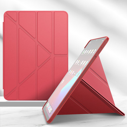 Four-fold Protective case for iPad Mini 7 2024 (A17 Pro) & iPad Mini 6 (8.3inch 2021) Cover with Pencil Holder Soft TPU Back