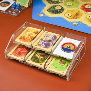 Support de <span class=keywords><strong>rangement</strong></span> pour cartes en acrylique à 2 niveaux, organisateur de cartes de ressources pour le jeu de société Catan Settlers - Product Image 6