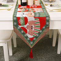 Chemin de table de Noël en coton et lin tissé jacquard imprimé, lavable - Quatre styles, plusieurs couleurs