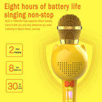Microphone Karaoké Sans Fil pour Enfants avec Effets de Réverbération Intégrés, Entrée Audio Carte BT TF, Subwoofer