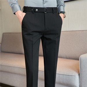Spring Men's Dark Striped Casual <strong>Trousers</strong> Slim Fit British <strong>Light</strong> Business Long Pants OEM - Product Image 2