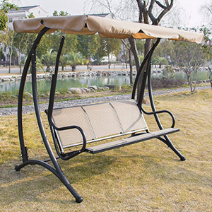 Outdoor Garden Aluminium Porch <b>Patio</b> <b>Swings</b> 3 Seat Grey Cushions - Product Image 3