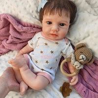 Poupées Reborn en Silicone pour Filles, 18 pouces, LouLou avec Cheveux et Détails de Texture, Prêtes à l'Utilisation (avec fonction de bain), Poupée Anatomiquement Correcte, Cadeau Idéal