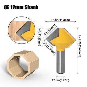 Jeu de 3 fraises polygonales <span class=keywords><strong>à</strong></span> queue de 1/2 pouce, interface en forme de bec, 6/8/12 faces, multifonctionnelles pour mortaise et tenon, OEM ODM - Product Image 5