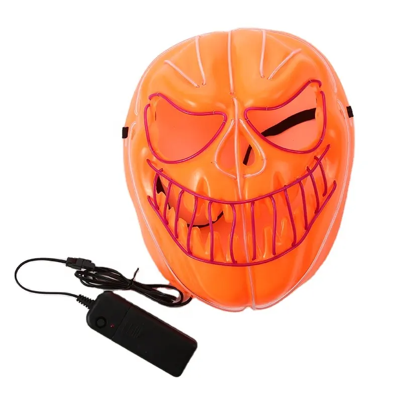 Nueva llegada V para Vendetta máscara de fiesta de Halloween brillante EL LED iluminar PVC Horror máscara de sangre hecha de Material PP