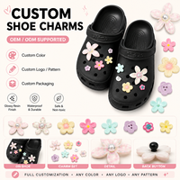 Breloques personnalisées en forme de fleurs pour Crocs, breloques en résine pour sabots avec support broche, multi-usages, OEM ODM, vente en gros