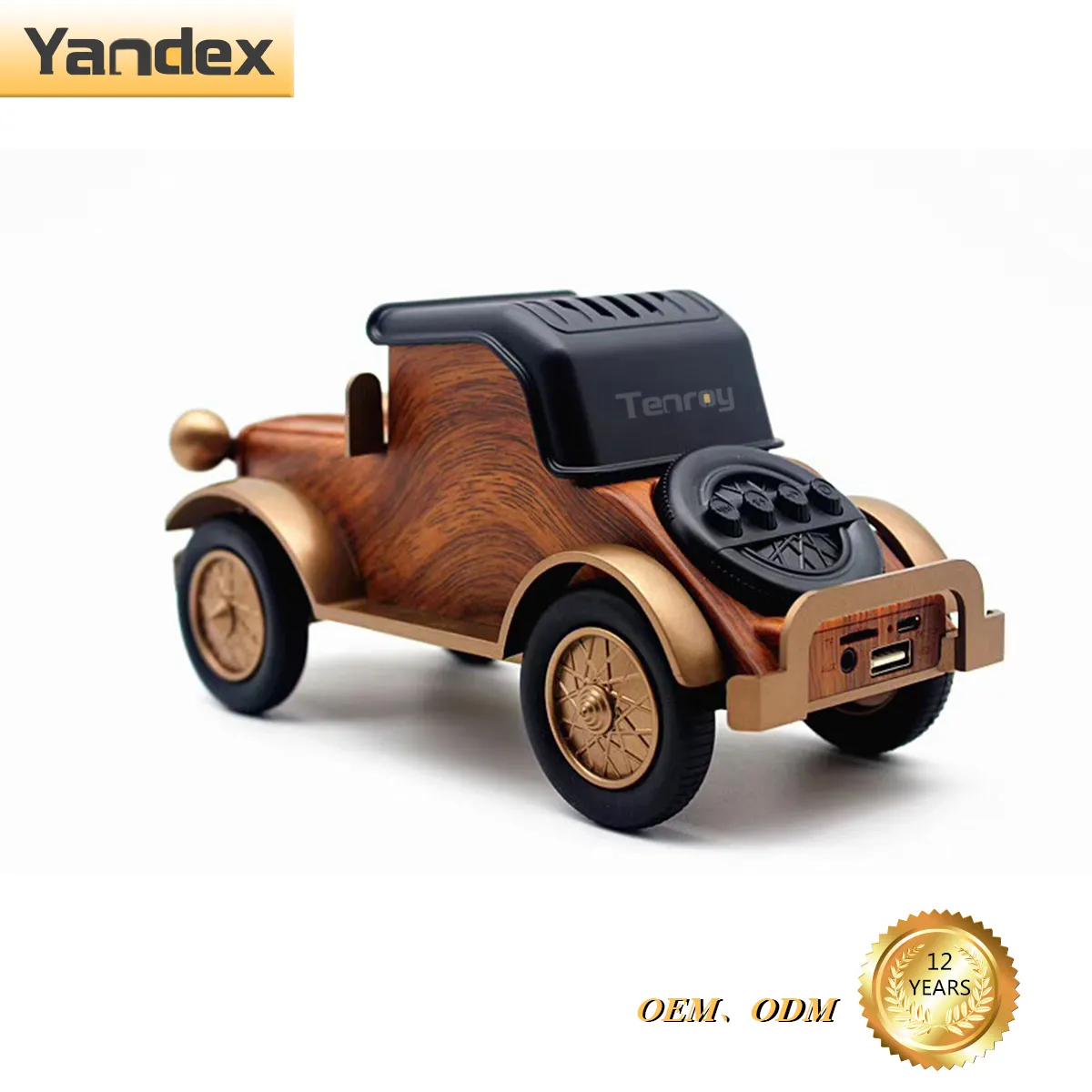 A9 Classic Car Shape Portable Audio Hands-Free Fm Usb Subwoofer Music Player wood speaker Mobile Phone Stand Gift Speaker