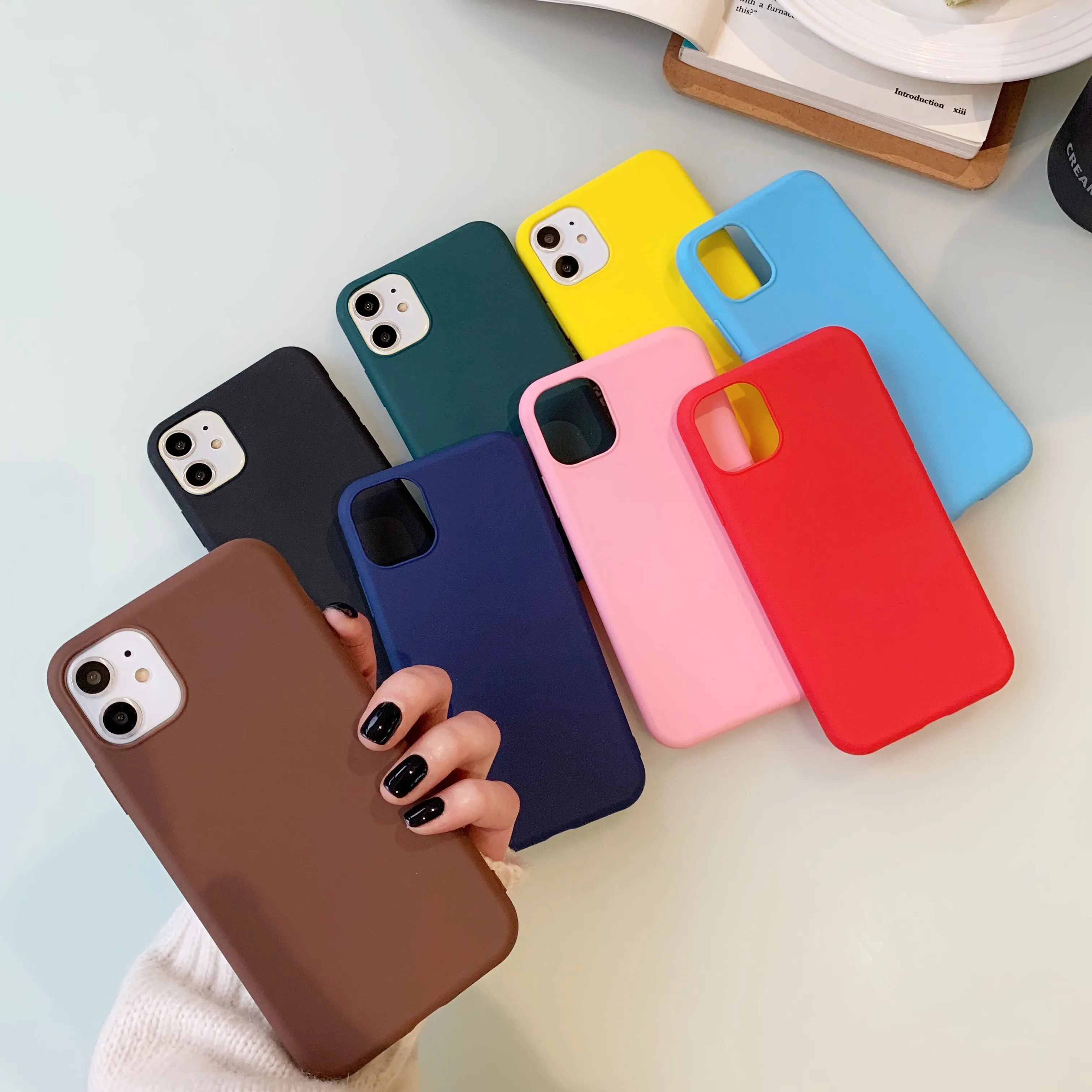 Soft Slim Matte TPU Phone Cover Protection Shockproof Shell For iPhone 6 7 8 Plus X XS XR 11 12 13 14 Pro Max Silicone Case