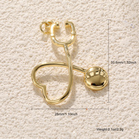 Pendentif DIY plaqué or style punk nid d'abeille et symbole de paix, porte-clés stéthoscope, pendentif dollar - Tendance et unique