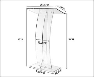 Soporte de podio de acrílico transparente plegable portátil <span class=keywords><strong>Atril</strong></span> curvo Superficie de lectura ancha <span class=keywords><strong>para</strong></span> iglesias Restaurantes <span class=keywords><strong>para</strong></span> presentaciones - Product Image 4