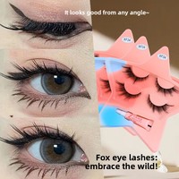 2 paires de faux cils naturels avec colle, étui en forme d'étoile, cils volumineux et doux pour le maquillage quotidien et les soirées, faciles à appliquer