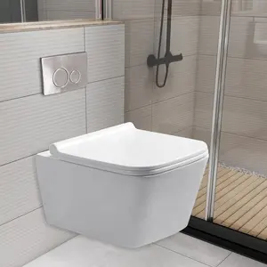 الحديثة نمط المرحاض مجموعة صحون أدوات صحية للحمام السيراميك بدون شفة الجدار علقت المرحاض