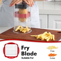 Chips Cutter Keuken Gereedschap Gadgets 2-In-1 Roestvrij Staal Fruit Cutter Groente Chopper Dicer Fry Cutter