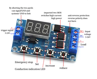 Module de contrôle de temporisation numérique à double MOS LED 12V 24V DC, relais temporisé, déclencheur de cycle, interrupteur de temporisation, carte de circuit, module de contrôle de temporisation DIY
