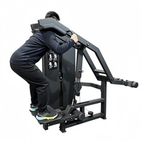 Machine de musculation multifonction compacte et sécurisée pour hack squat, soulevé de mollets et presse à jambes, à charge par plaques en acier