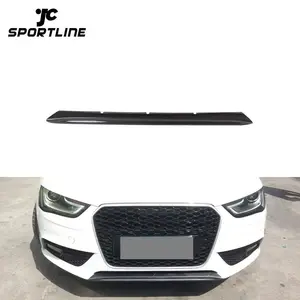 Front Lip Spoiler Splitter For Audi A4 B9 Carbon fiber front bumper trims front lip Bumper Carbon Gloss Black 2013+