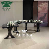 Mobilier de salle de banquet Table ronde de restaurant demi-lune antique en métal noir