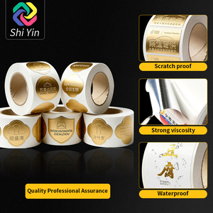 Adesivi Metallici Impermeabili Personalizzati ShiYin, Decalcomanie Adesive Stampate su Misura in Lamina d'Oro e Argento per Prodotti di Lusso - Product Image 6