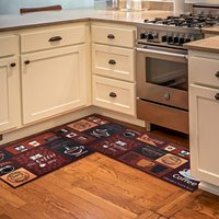 Tapis de cuisine moderne personnalisé en PVC, antidérapant, lavable, fin, ensembles de tapis de cuisine – Vente chaude