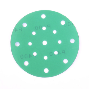 Disque de ponçage Offre Spéciale de couleur verte de film de polyester de 5 et 6 pouces avec des trous - Product Image 3