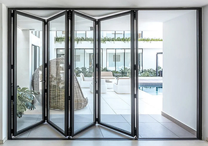 Puerta plegable corrediza <span class=keywords><strong>de</strong></span> <span class=keywords><strong>policarbonato</strong></span> estilo francés moderno al por mayor Puerta <span class=keywords><strong>de</strong></span> <span class=keywords><strong>ducha</strong></span> automática impermeable <span class=keywords><strong>de</strong></span> PVC acabada para apartamentos - Product Image 6