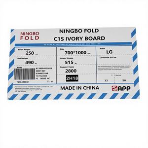 Papel de Embalaje FBB de Cartón Dúplex Recubierto de Marfil NINGBO FOLD de 250G 270G - Product Image 1