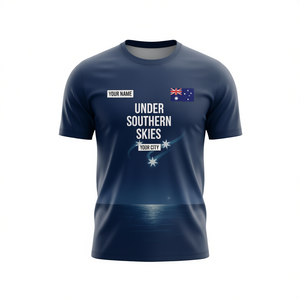 T-shirt personnalisé avec nom pour la Journée de l'Australie, drapeau australien, nuit étoilée, galaxie, croix du sud, 26 janvier - Product Image 2
