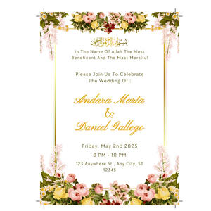 Invitaciones Acrílicas <span class=keywords><strong>Personalizadas</strong></span> Ecológicas para <span class=keywords><strong>Bautizo</strong></span> Islámico, Boda Musulmana, Estilo Árabe Regional, Hojas Cuadradas Transparentes con Protección UV - Product Image 4