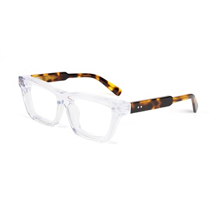 Montura de gafas de acetato de alta calidad hecha a mano montura de gafas de marco grueso inclinado tridimensional - Product Image 6