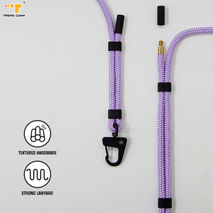 Laisse extensible <span class=keywords><strong>de</strong></span> 120cm anti-perte pour téléphone portable 8mm bandoulière ronde en corde <span class=keywords><strong>de</strong></span> polyester avec crochet <span class=keywords><strong>de</strong></span> sécurité - Product Image 3