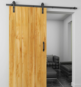 Dış mekan kullanımı için Modern iç ahşap kayan ambar kapısı silindirler uyumlu dayanıklı karbon çelik - Product Image 6