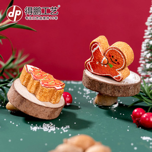 Adornos de resina de jengibre navideños Dp Mini pintados a mano para decoración de árboles - Product Image 3