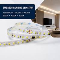 Bande LED adressable WS2811 SMD2835 DC24V à éclairage dynamique séquentiel 120 LED/m, CRI élevé pour l'éclairage des étagères de magasin et des vitrines