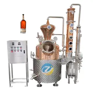 Zj 200l Ui Kop Koperen Pot Nog Steeds Thuis Distilleerder Alcohol Toren Whisky Destillatie Machine Apparaat Te Koop
