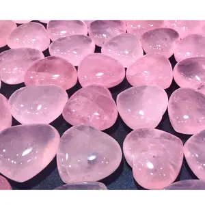 Wholesale natural stone healing crystals rose quartz heart wedding favors souvenir crystal jewelry