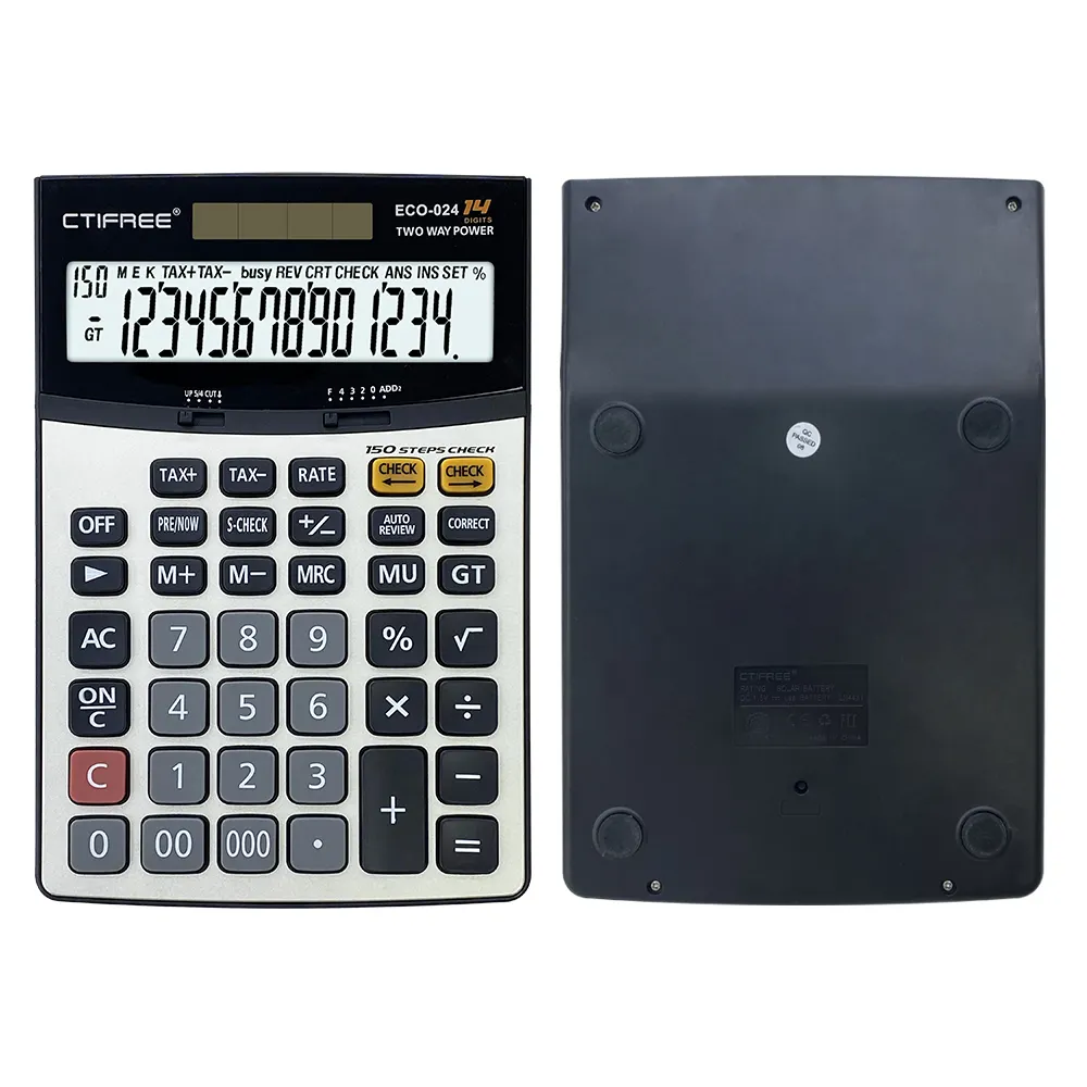 Commerciële Desktop Calculator Met Standaard, Rekenkundige Logica, Batterij En Zonne-Energie Hybride Aangedreven Lcd-Scherm, Geweldig Voor Thuis