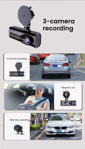 3 Kênh 2.5K Xe Tiện Ích Hộp Đen <span class=keywords><strong>DVR</strong></span> Ghi Đêm Phiên Bản GPS Phía Trước Bên Trong Phía Sau Chế Độ Đỗ Xe Wifi Dashcam Máy Ảnh - Product Image 5