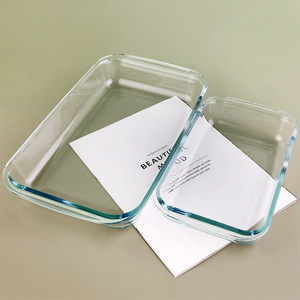 Juego de bandejas para hornear de vidrio de borosilicato de alta resistencia, de forma rectangular, con tapa para <span class=keywords><strong>horno</strong></span> microondas. - Product Image 4