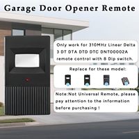 Télécommande de porte de garage avec clip de fixation pour pare-soleil, 310 MHz, 8 commutateurs DIP, transmetteur d'ouverture de portail compatible avec les modèles DTA DTD DTC DNT00002A