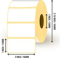 Étiquettes adhésives thermiques imperméables réutilisables, rouleau de 2000 étiquettes, 50 x 25 mm, découpées, autocollantes, pour codes-barres, emballage