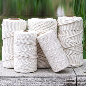 재활용 천연 꼬임 컬러 마크라메 면 로프 코튼 마크라메 코드 머서화 가공 면사 - Product Image 2