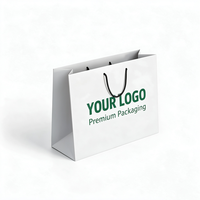 Sac cadeau en papier mat de luxe avec logo personnalisé et poignée en corde, vente en gros, plusieurs tailles et couleurs, sac de shopping en papier pour l'emballage de marque