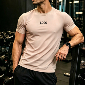 Camiseta Deportiva de Compresión al por Mayor, Sin Costuras, 170g, Alta Elasticidad, Camisetas de Gimnasio para Hombre, Anti-UV, Logotipo Personalizado - Product Image 1