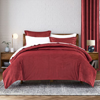 Parure de lit en velours Super doux, ensemble de literie de luxe en polyester, housse de couette et taies d'oreiller